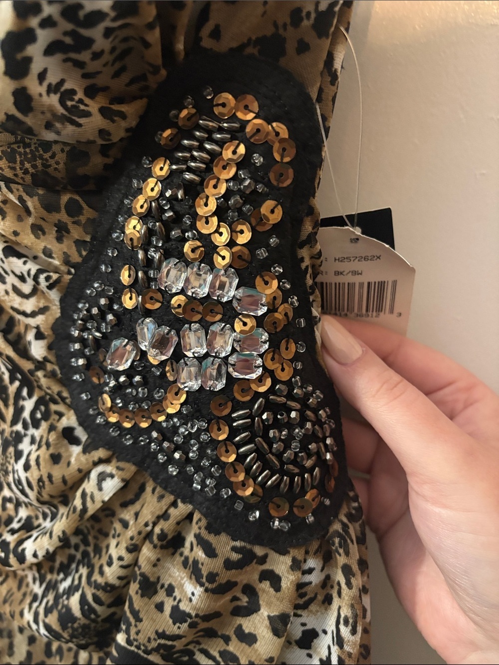 NWT: Teeze Me Leopard Print Strapless Dress in Black and Tan - Picture 5 of 7